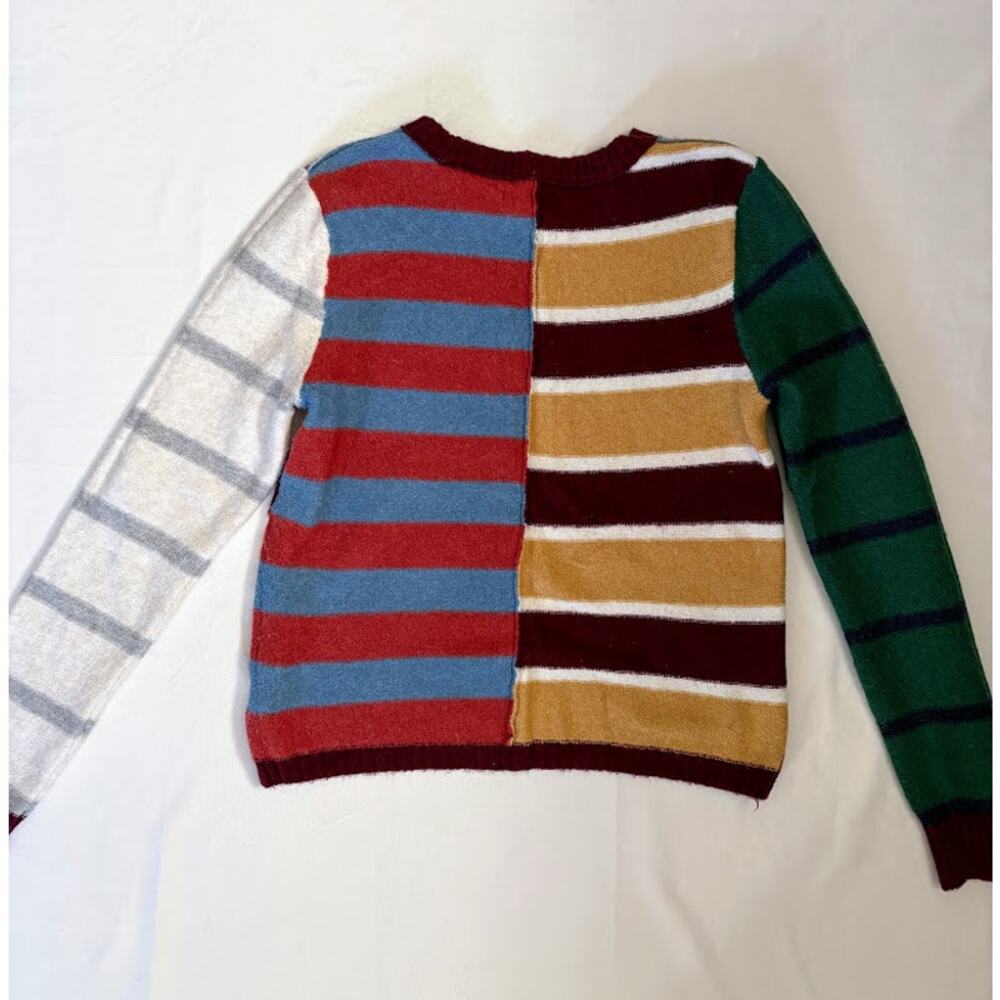 American Eagle Patchwork Striped Sweater, Women M - image 2